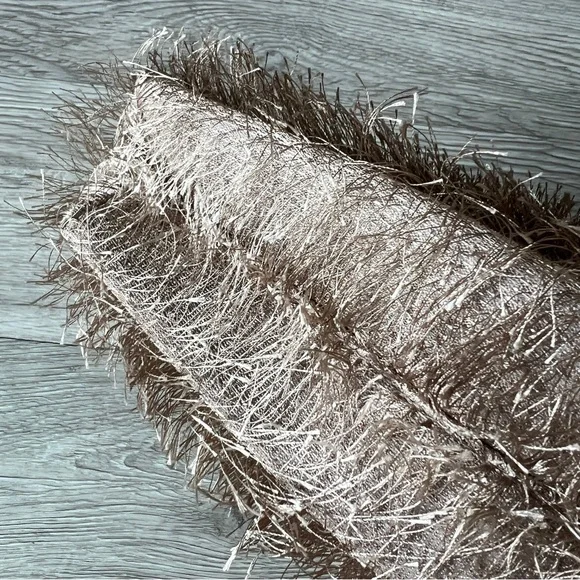 LANCÔME Clutch Makeup Bag Travel Textured Fringe Metallic Zippered fully lined - Picture 5 of 8